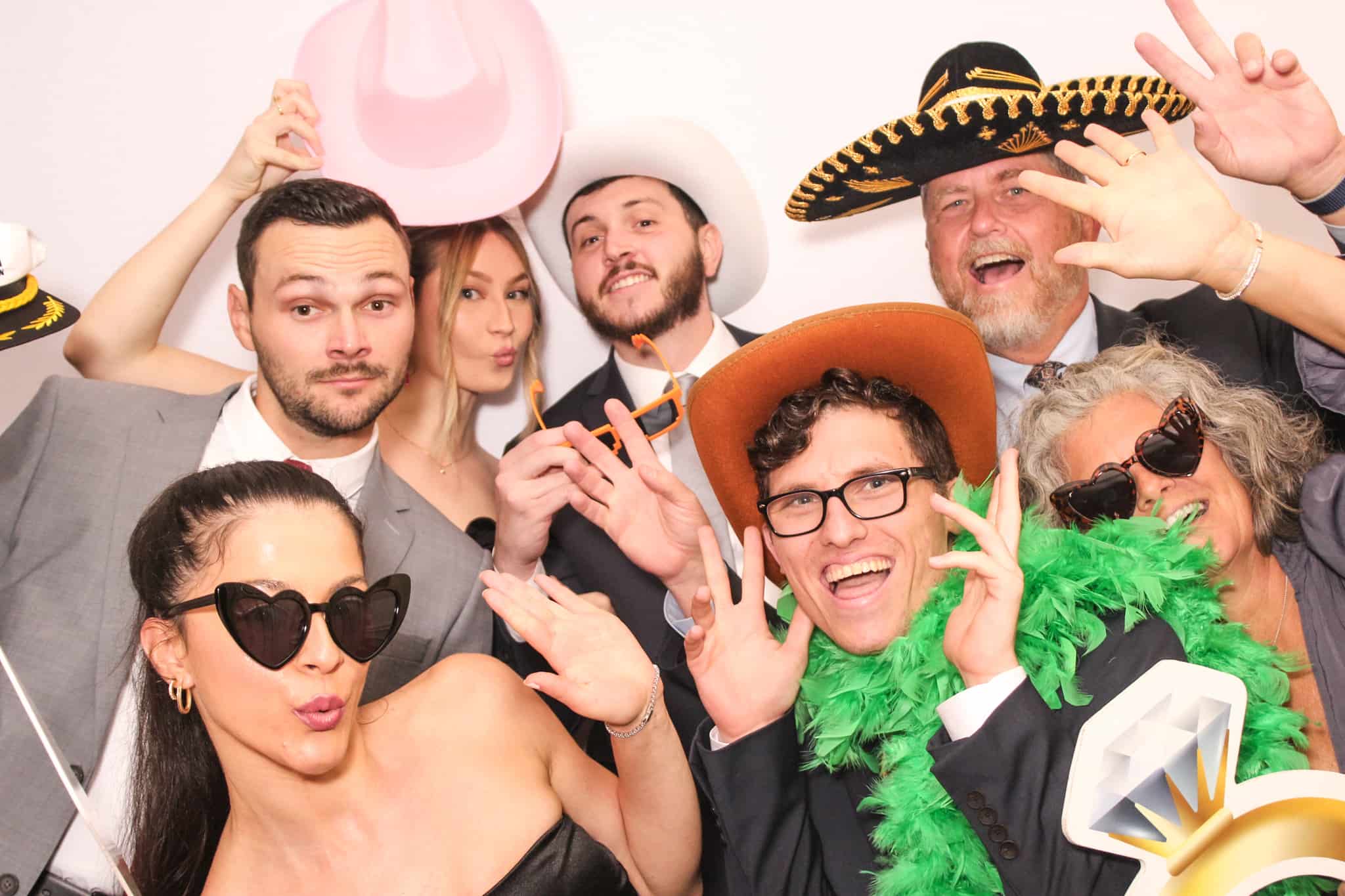 Guests photographed with flattering professional lighting during a premium Orange County photo booth experience